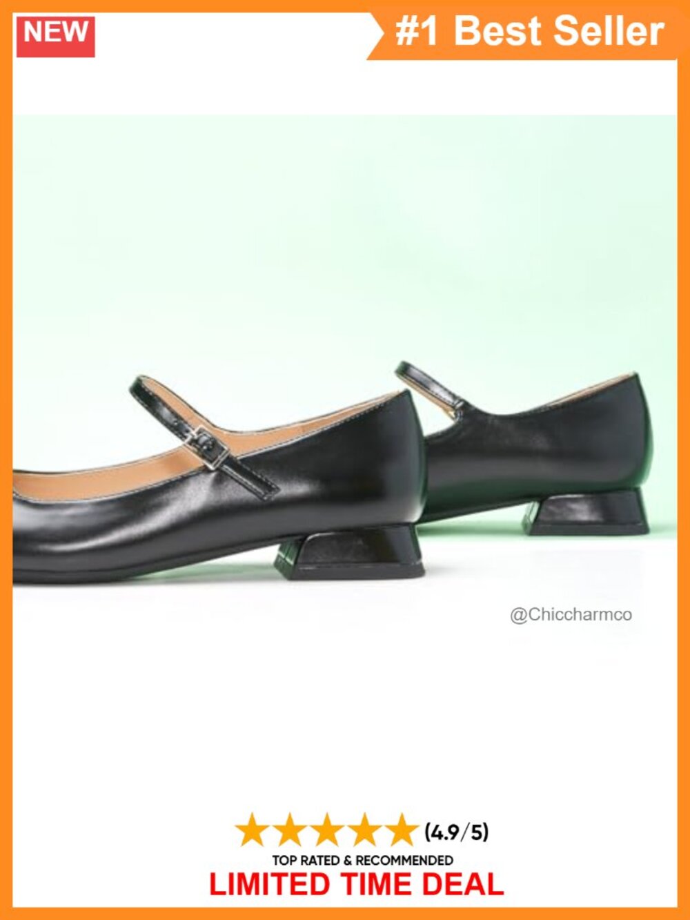 Women's Mary Jane Ballet Flats Soft Leather Memory Foam Comfortable Dressy - Picture 3 of 6